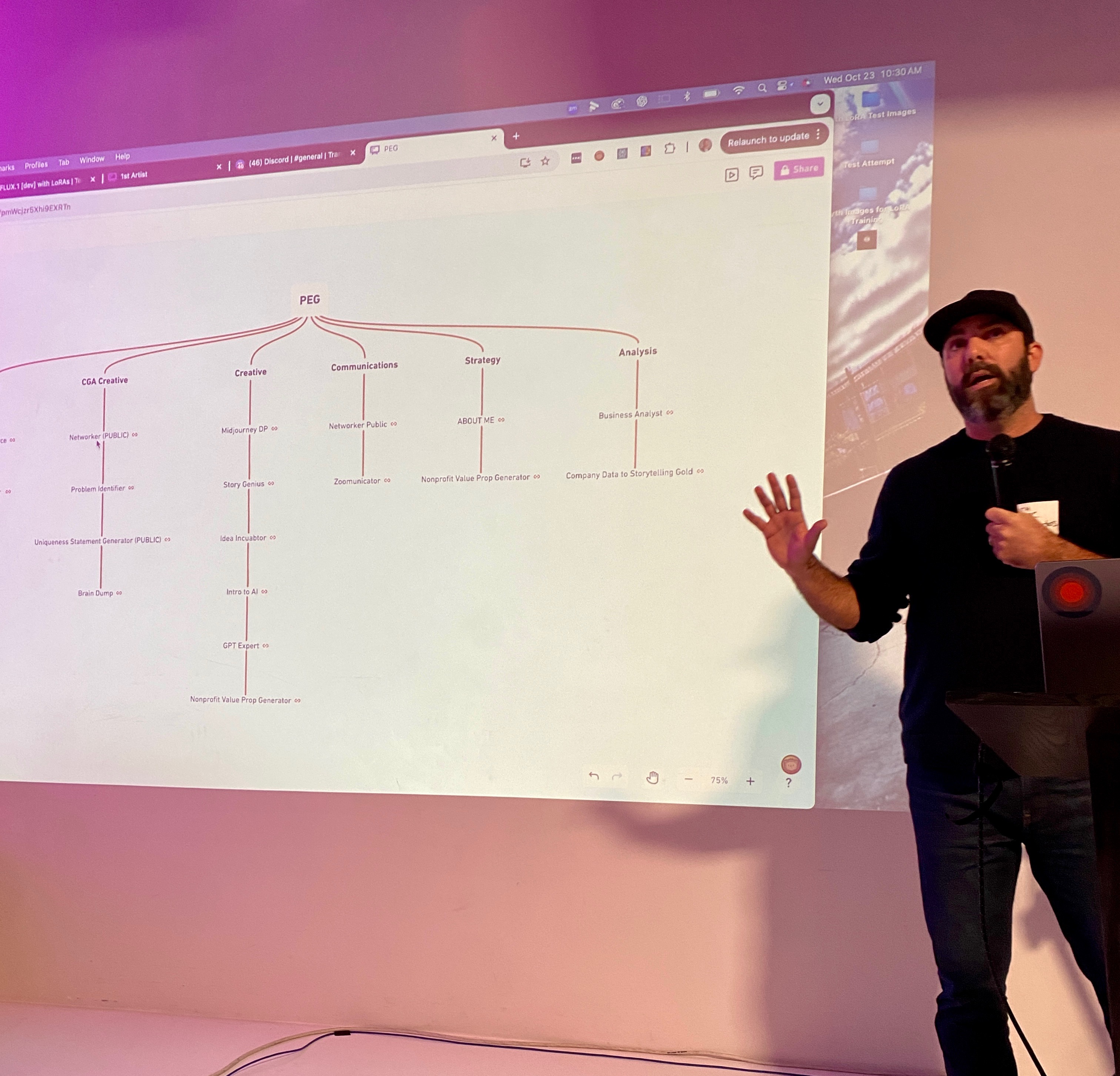 Erich Archer presenting PEG framework