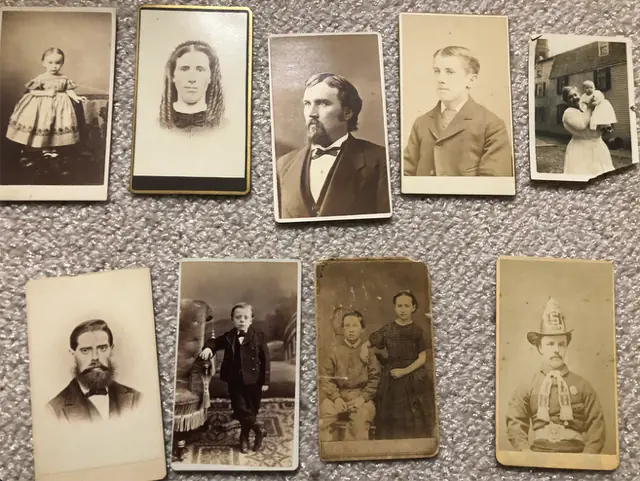 Archer family photographs, carte de visite portraits from the 1800s