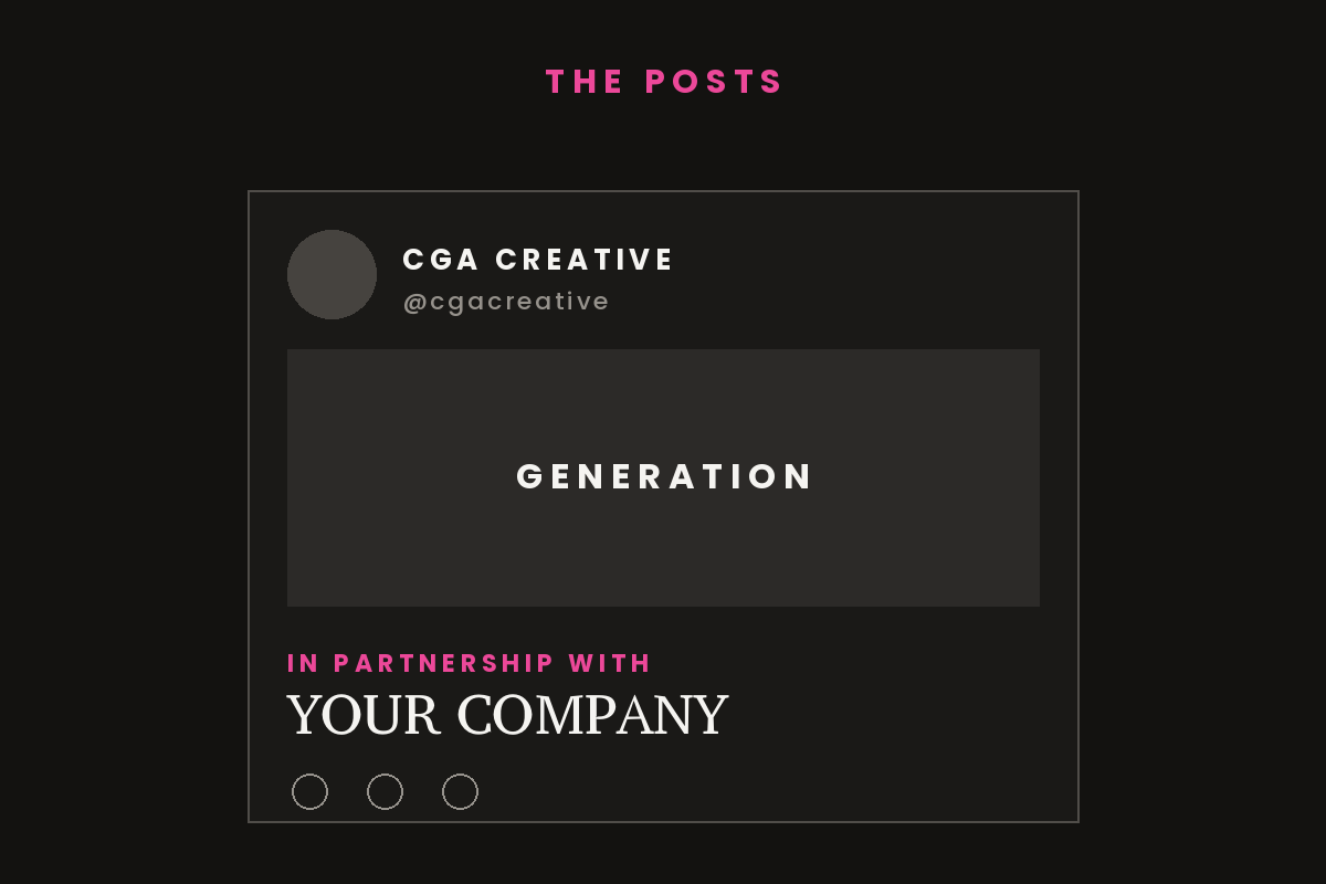 A social post from CGA Creative, captioned in partnership with the partner