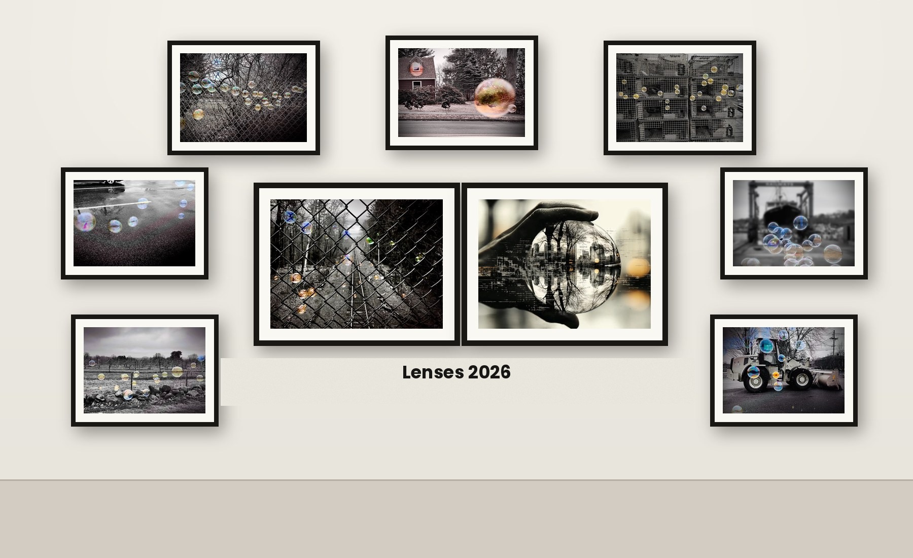 Bubbles series wall mockup